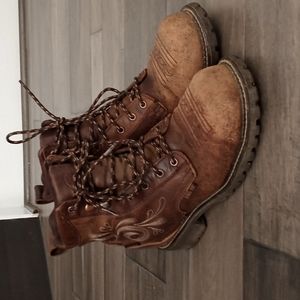 Justin Ladies Boots WKL985 9.5B Katerina Lace Up Steel Toe